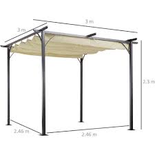 Outsunny 3x3m Outdoor Pergola Metal