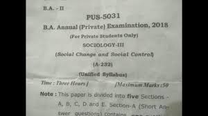 b a nd year sociology st exam paper 