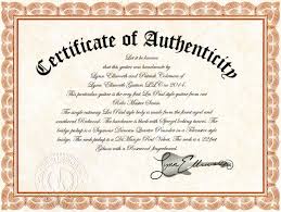Certificate Of Authenticity Lynn Ellsworth Guitars