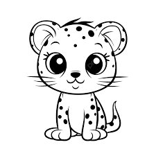 cute cartoon cheetah coloring page cute
