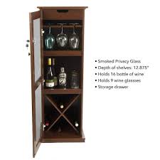 chestnut locking bar wine cabinet