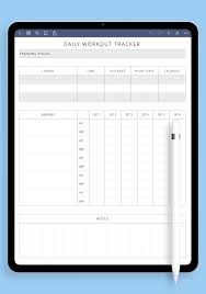 daily workout tracker template pdf