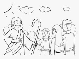 Printable coloring pages of moses, burning bush, ten commandments and parting of red seas. Moses And People Coloring Pages Moses And The Burning Bush Coloring Page Hd Png Download Kindpng