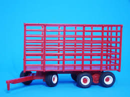1 64 red bale wagon with tandem axle