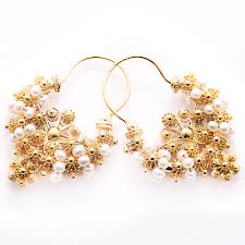 gold croatian earrings pearls