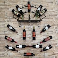 Iron Wall Mounted Wine Bottle Rack