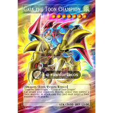 Maybe you would like to learn more about one of these? Gaia The Toon Champion Full Art Orica Custom Yu Gi Oh Card Zabatv