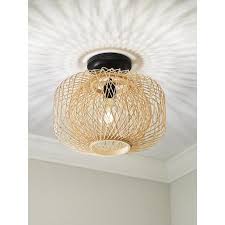 Ceiling lights in any style, for every room. Allen Roth Harlowe 13 In Natural Traditional Incandescent Flush Mount Light Lowes Com Living Room Light Fixtures Bedroom Ceiling Light Bedroom Light Fixtures