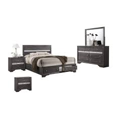 5 piece grey queen bedroom set
