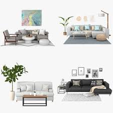 free living room 3d models for