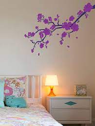 Purple Flower Branch Vinyl Wall Sticker