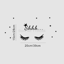 Shh Vinyl Wall Stickers Door Eyelashes Diy Stars Decal For Kids Room Nursery Decor Two Size