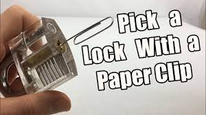 How to Pick a Lock with a PaperClip - YouTube