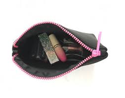 black pink makeup cosmetics bag
