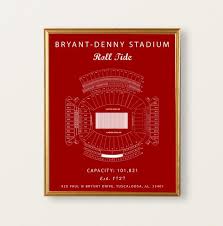 Bryant Denny Stadium Seating Chart Alabama Crimson Tide Alabama Crimson Tide Sign Alabama Crimson Tide Print Gift For Alabama Fan Vintage