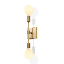 Light Wall Sconce Aged Brass Wall