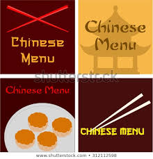 Set Colored Chinese Menu Designs Text Stock Vector Royalty