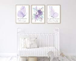 Purple Nursery Wall Decor For Baby Girl