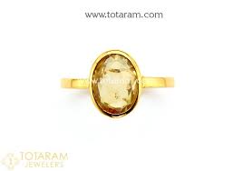 22k gold yellow sapphire ring for men