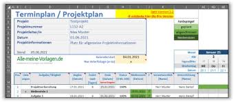 Excel bauzeitenplan vorlage kostenlos : Kostenlose Projektplan Excel Vorlage Alle Meine Vorlagen De