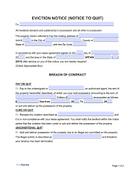 free eviction notice templates notices
