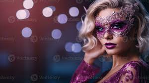 purple masquerade mask and sequin dress