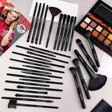 makeup brush set complete 32pcs black