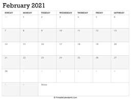 These free february calendars are.pdf files that download and print on almost any printer. February 2021 Calendar Templates