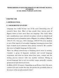 tense errors in english essays of secondary school student  tense errors in english essays of secondary school student1 2 second language second language acquisition