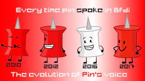 Every time Pin spoke in bfdi [Evolution of Pin's voice] - YouTube