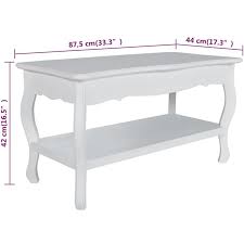 Coffee Table 2 Tiers Mdf White Vidaxl