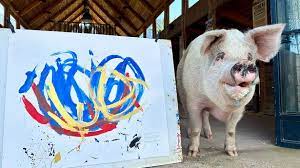 Paint Loving Pig Notches Up 1million