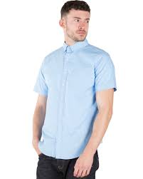 Pintoo Mens Smart Short Sleeve Shirt In Light Blue