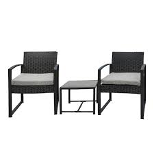 Uixe Black Wicker Outdoor Lounge Chair