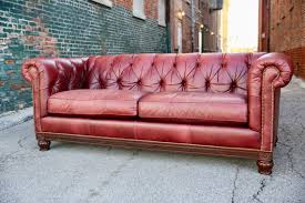Bernhardt Tufted Leather Chesterfield
