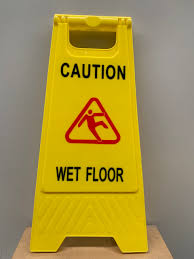 caution wet floor safety sign