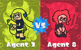 Am hosting a custom splatfest! Agent 3 VS Agent 8, on the 17th and 18th of  april (date might change), and i made this poster for it, hope you guys  like it! :) (
