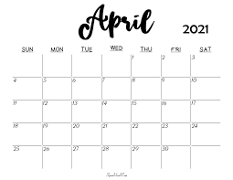 Blank April 2021 Calendar Printable - Latest Calendar Printable Templates