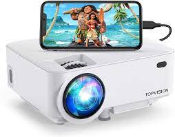 TOPVISION Mini Projector Outdoor Movie Projector with Screen Mirroring,  Video Projector 1080P Supported Compatible with Fire  Stick,HDMI,VGA,USB,TV,Box,Laptop,DVD - Walmart.com
