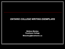Ontario College Writing Exemplars