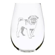 Pug P1 Themed Dog Stemless Wine Glass