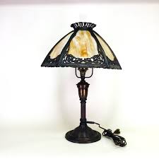 Bradley Hubbard Slag Glass Table Lamp