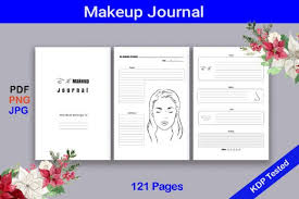 makeup journal kdp interior pdf graphic