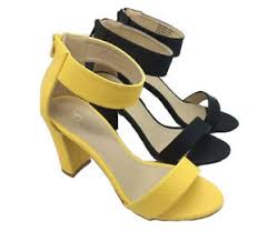 Details About Ladies Shoes Inniu Catwalk Fawn Black Or Yellow Zip Up Heels 5 10 Sandals