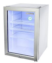 Stainless Steel Mini Fridge With Glass