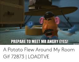 Also, for some weird reason, i keep imagining this thing hanging on the ceiling fan and swinging around the room like that one meme. Prepare To Meet Mr Angry Eyes Zipmeme A Potato Flew Around My Room Gif 72873 Loadtve Gif Meme On Awwmemes Com