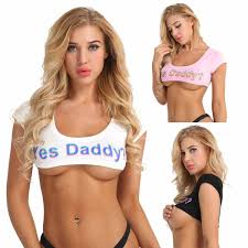 Yes Daddy Sexy Women's Teen Girls Short Sleeve Crop Tops Funny Cotton  T-Shirts | eBay