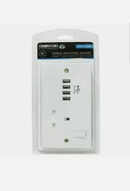 4 usb charger port s white plate