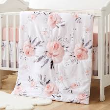 4 Pcs Crib Bedding Set For Boys Girls