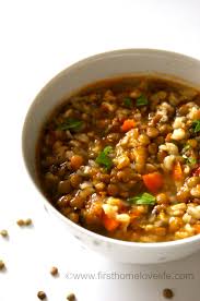 lentil and brown rice soup first home